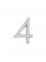 Цифра Fuaro (Фуаро) "4" самоклеящаяся ABS (50х37) (FUARO) CP хром