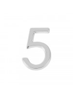 Цифра Fuaro (Фуаро) "5" самоклеящаяся ABS (50х37) (FUARO) CP хром