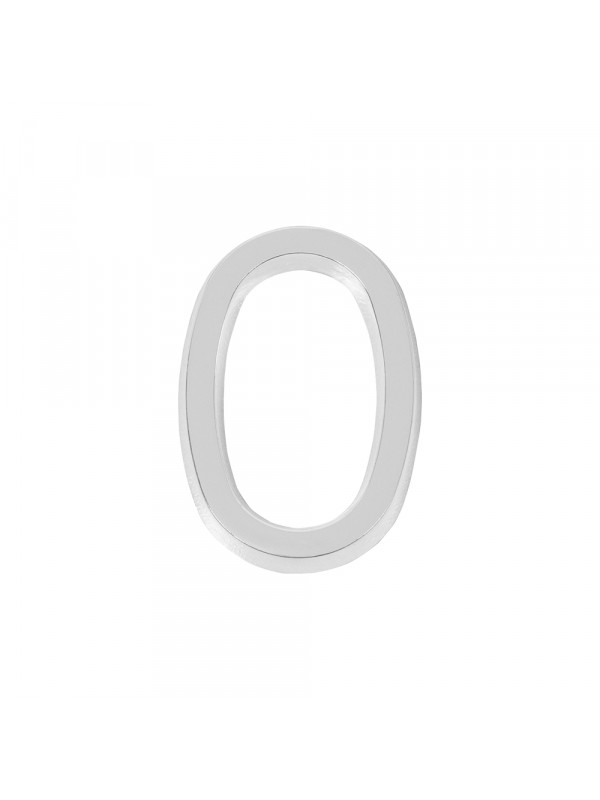 Цифра Fuaro (Фуаро) "0" самоклеящаяся ABS (50х37) (FUARO) CP хром