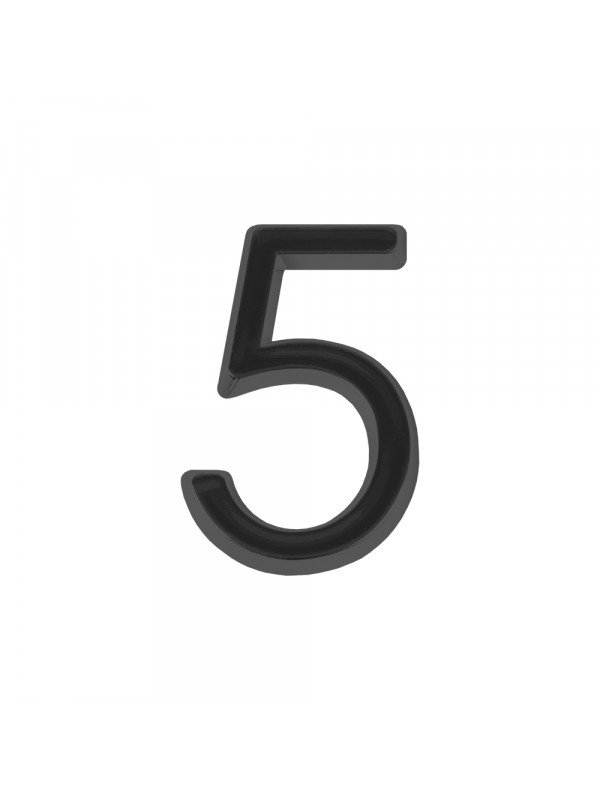 Цифра Fuaro (Фуаро) "5" самоклеящаяся ABS (50х37) (FUARO) BL черный