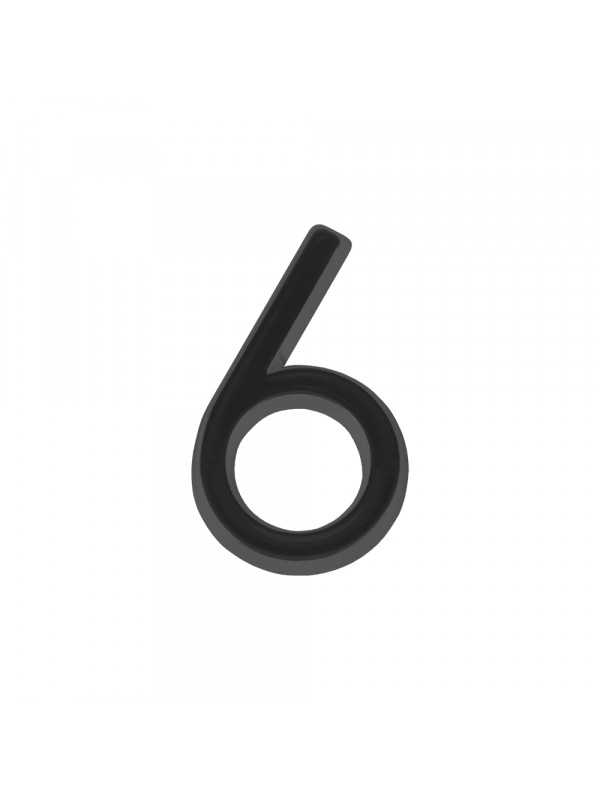 Цифра Fuaro (Фуаро) "6" самоклеящаяся ABS (50х37) (FUARO) BL черный