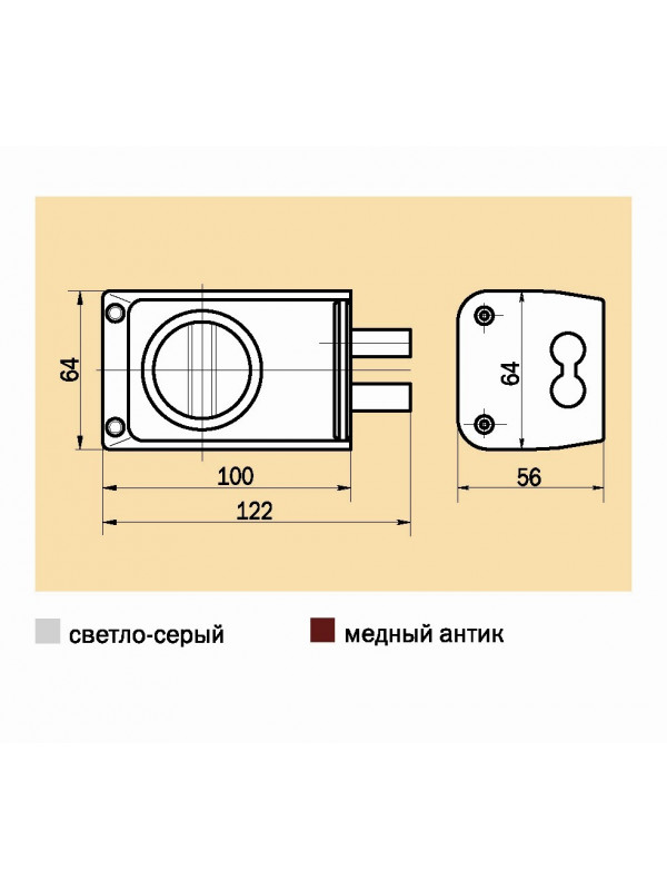 Замок Sam (Сам) накладной ЗНД-1A /88400/